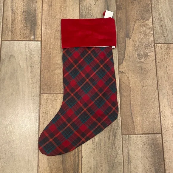 Embellished Jeweled Owl Plaid Christmas Stocking - Pottery Barn - Picture 5 of 6